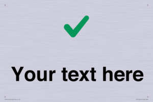 Custom plain background, green tick sign